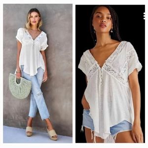 Free People Way Out There linen/cotton Tunic